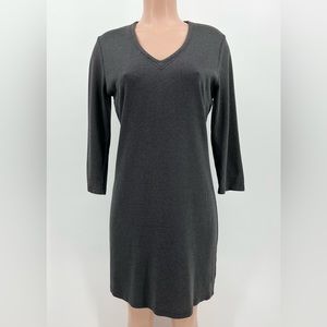 Horny Toad Gray Knit Active V-Neck Dress w/Hidden Pocket